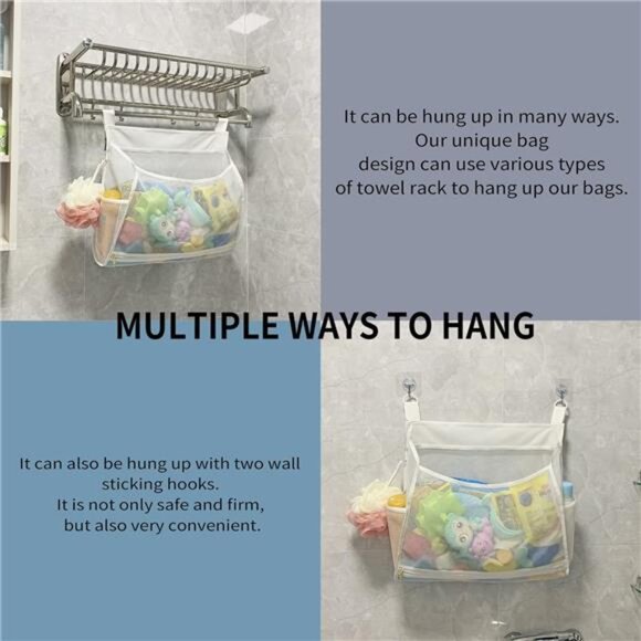 Baby Mesh Bath Toy Organizer, Multiple Ways to Hang, Ultra Large Capacity - Picture 3 of 8